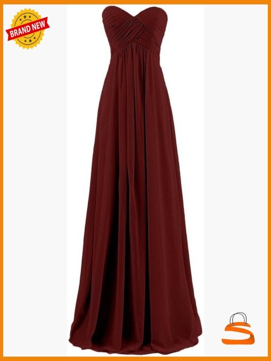 Dresses & Skirts - Sweetheart Pleat Lace Up A-Line Long Formal Prom Bridesmaid Dress